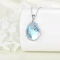wholesale 925 Sterling Silver Blue Moonstone Butterfly Pendant Necklace for Women-0-4