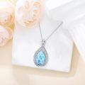 wholesale 925 Sterling Silver Teardrop Larimar Pendant Necklace-0-1