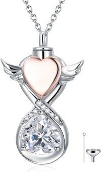 wholesale 925 Sterling Silver Heart Angel Wing Infinity Cremation Pendant Urn Keepsake Jewelry for Ashes Memory Gift 36 Chain Included-Infinity
