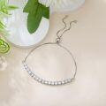 wholesale Sterling Silver Cubic Zirconia Adjustable Tennis Bracelet for Women-0-4