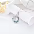 TOUPOP Sterling Silver Crystal Tree of Life Butterfly Cremation Urn Pendant-0-3