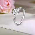 TOUPOP Sterling Silver D Color Vvs1 Moissanite Engagement Wedding Promise Rings-0-5
