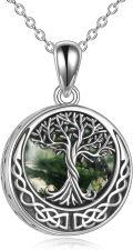 wholesale Sterling Silver Abalone Opal Tree of Life Urn Necklace for Ashes-0-6