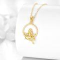 wholesale 14k Gold Mermaid Pendant With White Pearl Necklace-0-2
