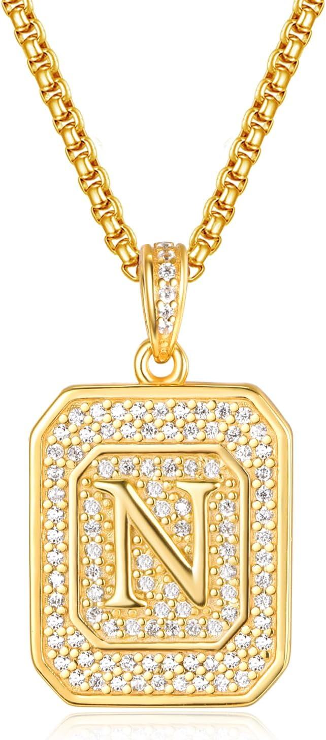 wholesale Gold Filled Sterling Silver Letter Jewelry Necklace for Women Gift for Mom Wife Birthday Anniversary Christmas-Letter N