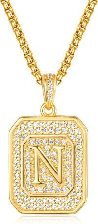 wholesale Gold Filled Sterling Silver Letter Jewelry Necklace for Women Gift for Mom Wife Birthday Anniversary Christmas-Letter N