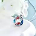 TOUPOP Sterling Silver Blue Crystal Animal Pendant Necklace Gift-0-3