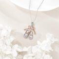 wholesale 925 Sterling Silver Rose Gold Plated Dancing Shoes with Bowknot Pendant Necklace for Women-0-4