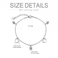 TOUPOP Sterling Silver Heart Bead Anklet Adjustable Ankle Bracelet-0-5