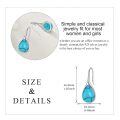 wholesale 925 Sterling Silver Turquoise Teardrop Threader Earrings for Women - Long Dangle Pierced Jewelry-0-4
