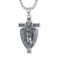 wholesale 925 Sterling Silver Saint Gabriel Shield Cross Necklace Pendant Jewelry for Men Women Boys Girls Gift 48cm Chain Length -St Gabriel