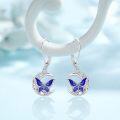 wholesale 925 Sterling Silver Blue Moonstone Butterfly Drop Earrings-0-2