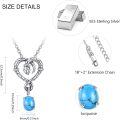wholesale 925 Sterling Silver Turquoise Snake Heart Pendant Necklace for Women-0-2
