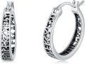 wholesale 925 Sterling Silver 925 Hypoallergenic Small Geometric Patterned Hoop Earrings for Women-0-0