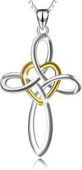 wholesale Gold 14K Gold Celtic Knot Cross Infinity Love Heart Pendant Necklace-0-17