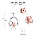 wholesale 925 Sterling Silver Love You Forever Mouse Heart Pendant Necklace-0-3