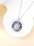 TOUPOP Sterling Silver Crystal Tree Of Life Necklace For Women-0-2