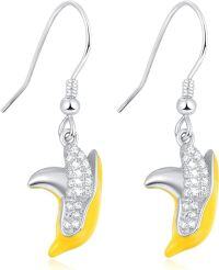 wholesale 925 Sterling Silver Banana Shaped Drop Earrings for Women Gift Ideas-Silver Banana