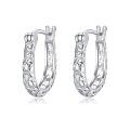 wholesale 925 Sterling Silver Floral Scrollwork Huggie Hoops for Women's s-0-0