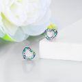 wholesale 925 Sterling Silver Opal Heart-Shaped Stud Earrings with Cubic Zirconia and Mosaic Design-0-4