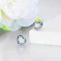 wholesale 925 Sterling Silver Opal Heart-Shaped Stud Earrings with Cubic Zirconia and Mosaic Design-0-4