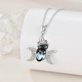 wholesale 925 Sterling Silver Cat Witch Triple Moon Goddess Amulet Necklace Wicca Jewelry-0-4