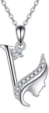 wholesale Sterling Silver Alphabet A Z Initial Letter Pendant Necklace for Women Jewelry Gifts-V