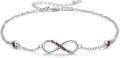 wholesale 925 Sterling Silver Red Crystal Infinity Adjustable Ankle Anklet for Women-0-0