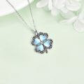 wholesale 925 Sterling Silver Four Leaf Clover Moonstone Celtic Knot Pendant Necklace For Women-0-3