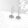 wholesale 925 Sterling Silver Blue Evil Eye Dangle Drop Earrings s for Women and Girls-0-2