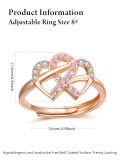 wholesale 925 Sterling Silver Pink And White Crystal Ribbon Ring-0-2