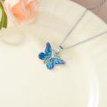 wholesale 925 Sterling Silver Purple & Yellow Enamel Butterfly Pendant Necklace for Women Gifts-0-14