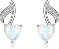 wholesale 925 Sterling Silver Heart Opal Stud Earrings for Women - Hypoallergenic s-0-0