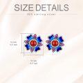 wholesale 925 Sterling Silver Blue Opal Pink Sapphire Red Coral Flower Stud Earrings - Chinese Style  for Women Girls-0-4