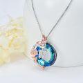 wholesale TOUPOP Christmas Gifts Necklace For Women Rose Necklace With Butterfly M Initial Necklace 925 Sterling Silver With M Letter Blue Crystal Birthday Gifts For Her Mom Wife Girlfriend, 20*20 Inch -0-5