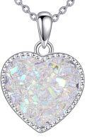 wholesale 925 Sterling Silver Iridescent Crystal Heart Pendant Necklace - Valentine's Day Gifts for Her-0-0