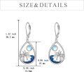 wholesale 925 Sterling Silver Teardrop Moonstone Palm Tree Wave Dangle Earrings - Oceanic Paradise Jewelry-0-5