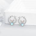 wholesale 925 Sterling Silver Rabbit Heart Hoop Earrings for Women - Cute Animal  Ideas-0-2