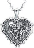 wholesale 925 Sterling Silver Gothic Skull Pendant Necklace for Men Women Vintage Punk Rock s-0-0