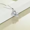 TOUPOP Sterling Silver Crystal I Love You Mom Heart Pendant Mother Birthday Gift-0-4