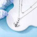wholesale 925 Sterling Silver Skull Anchor Layered Necklace for Men Women -0-3