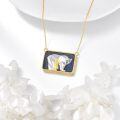 wholesale 925 Sterling Silver and Lapis Lazuli Polar Bear Girl Pendant Necklace-0-6