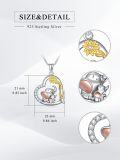 wholesale 925 Sterling Silver Heart-Shaped Elephant Family Pendant Necklace for Women's Gifts-0-3