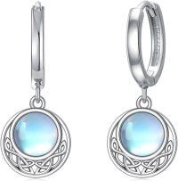wholesale 925 Sterling Silver Celtic Knot Moonstone Drop Earrings - Halloween Gift for Her-Celtic B