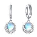 wholesale 925 Sterling Silver Round Moonstone Celtic Knot Drop Earrings White Gold Plated-0-0