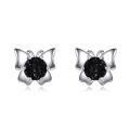 wholesale 925 Sterling Silver Butterfly Black Druzy Stud Earrings - Cute Fashion Jewelry for Women Gift Ideas-0-0