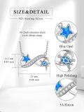 wholesale 925 Sterling Silver Star & Turtle Infinity Pendant Necklace for Women Girls Gifts Jewelry Blue Fire Opal Chain 45cm Length-0-5