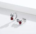 wholesale 925 Sterling Silver Red Heart Sloth Huggie Hoop Earrings for Women and Teenage Girls-0-3