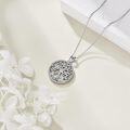 wholesale 925 Sterling Silver Green Moss Agate Tree of Life Family Pendant Necklace for Mothers and Grandmothers-0-2