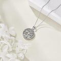 wholesale 925 Sterling Silver Green Moss Agate Tree of Life Family Pendant Necklace for Mothers and Grandmothers-0-2
